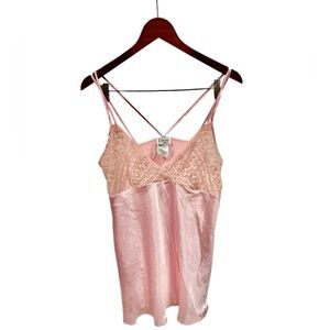 Cinema Etoile Womens Vintage Slip Dress Baby Pink Sequin Sparkle Size Large